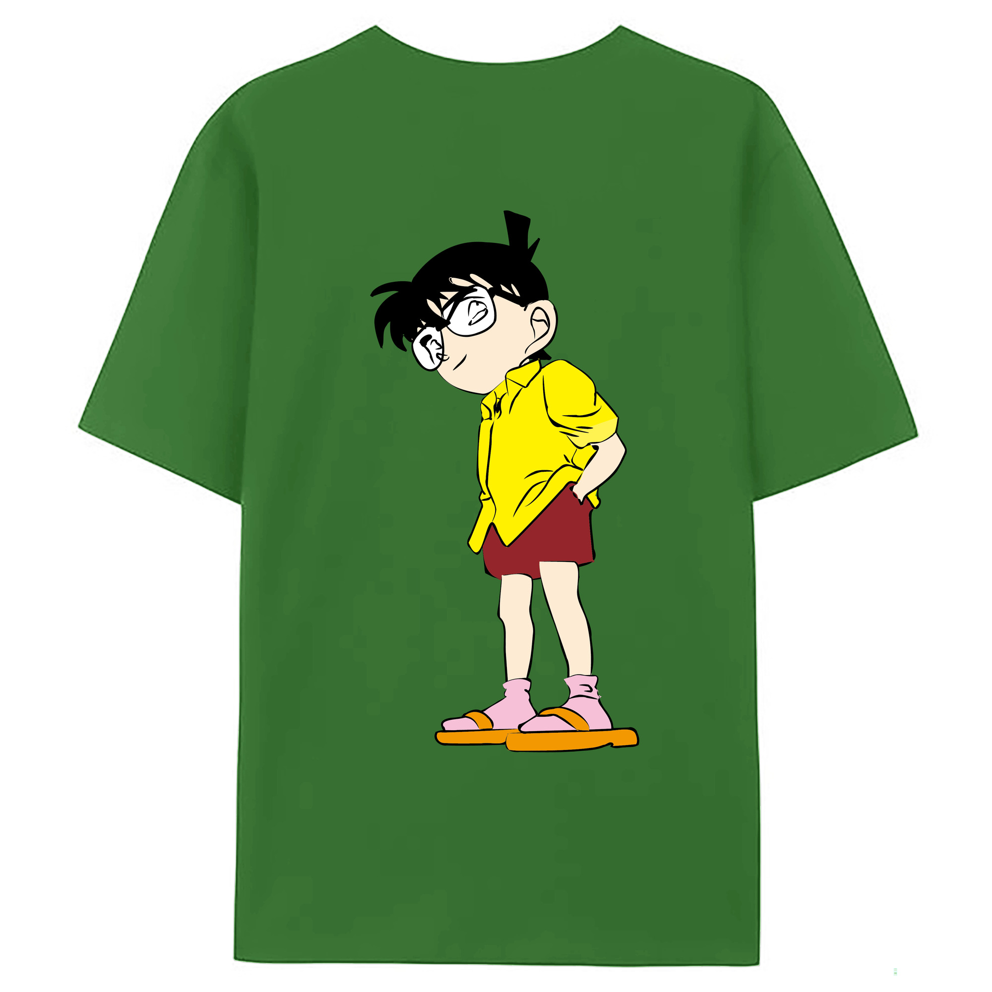 （画像用） 名探偵コナン 江戸川 コナン Detective Conan Conan Edogawa レディース半袖Tシャツ(バックプリント)